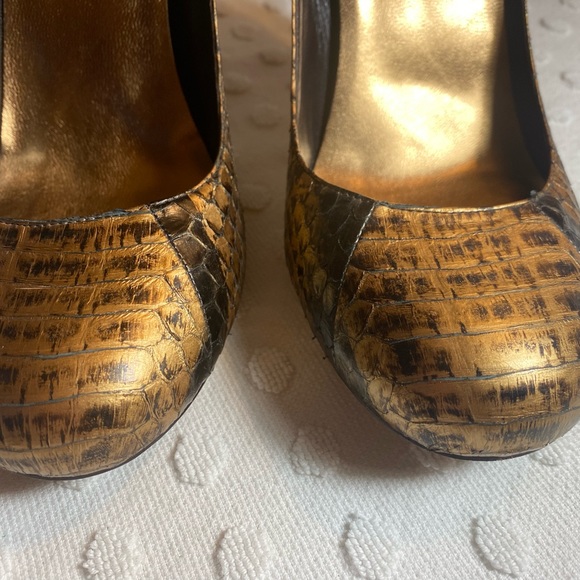 MAX STUDIO  Copper Color Toshi Genuine Snakeskin Heels - Picture 13 of 15